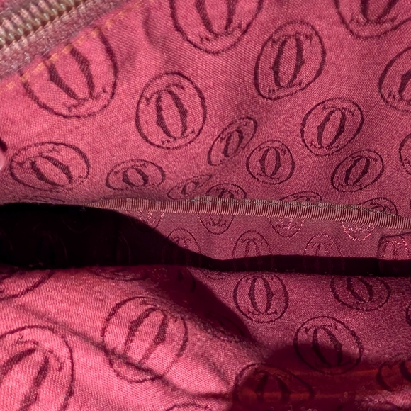 Authentic Cartier Le Must Burgundy Leather Zip-Around Crossbody w/Dustbag